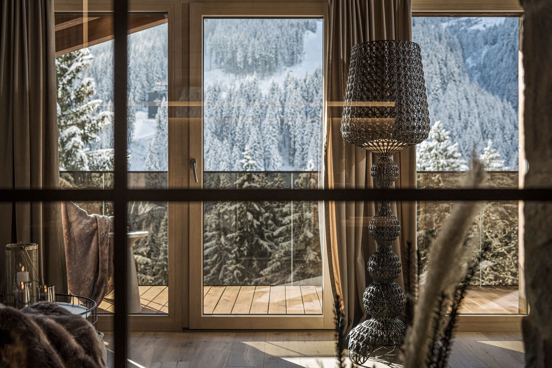 Wohnbereich in der Suite Mountain View im Hotel Bergkristall Hippach